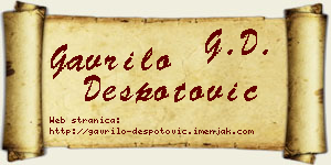 Gavrilo Despotović vizit kartica